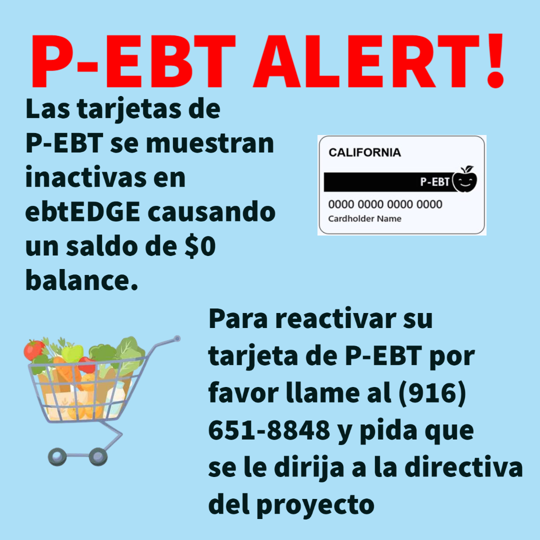 Trouble using your Pandemic EBT card (PEBT)? Community Legal Aid SoCal